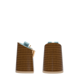 Flare Block Heel Kit 4 Light Wood, back view. Pashion convertible heels go from heel to flat and are customizable with interchangeable heel kits.