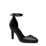 Margot D'Orsay - Coal Black Leather 4 Stiletto