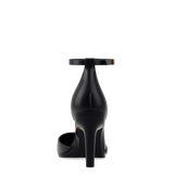 Margot D'Orsay - Coal Black Leather 4 Stiletto