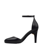 Margot D'Orsay - Coal Black Leather 4 Stiletto