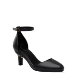 Margot D'Orsay - Coal Black Leather 3 Stiletto