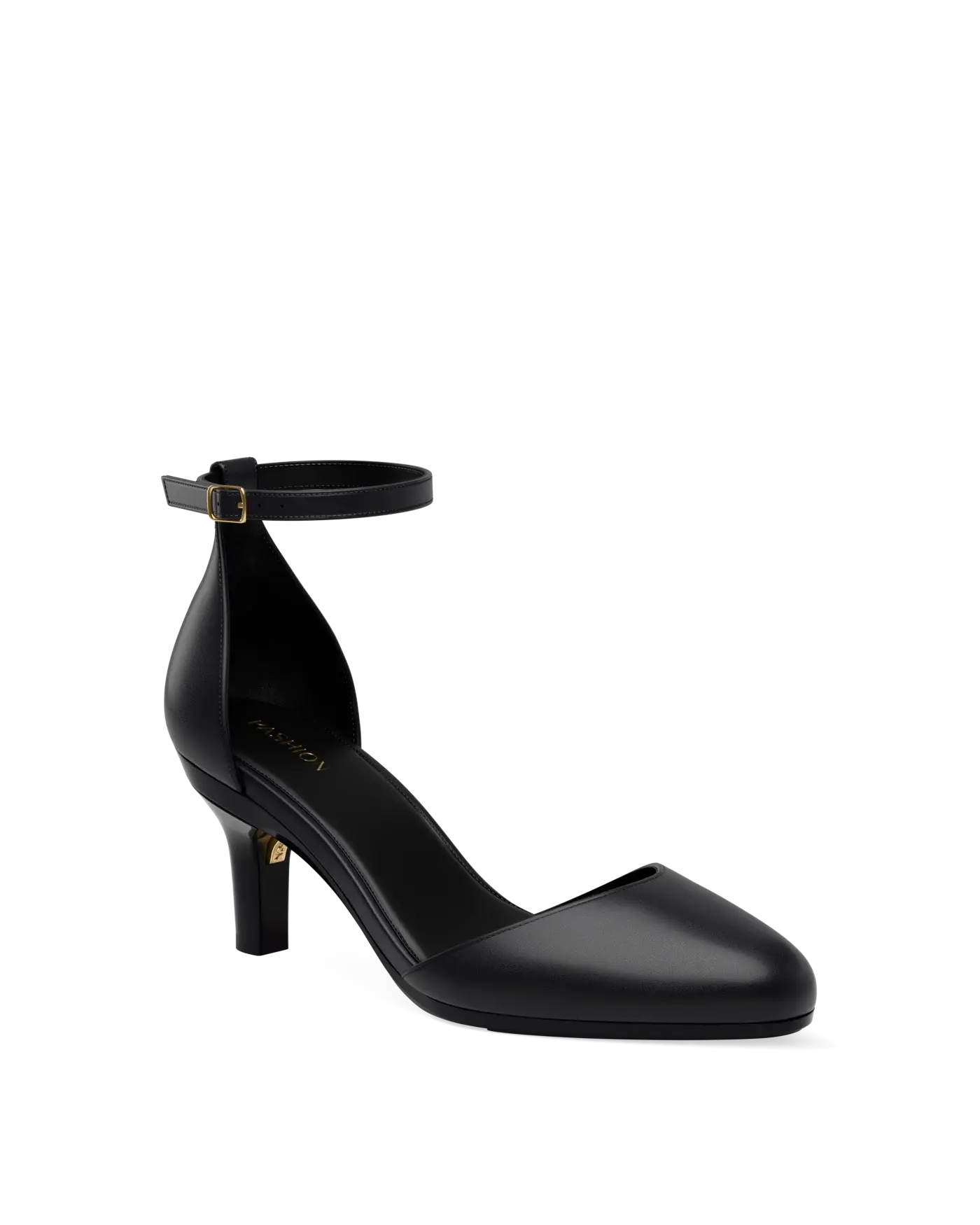 Margot D'Orsay - Coal Black Leather 3 Stiletto