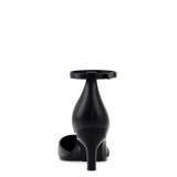 Margot D'Orsay - Coal Black Leather 3 Stiletto
