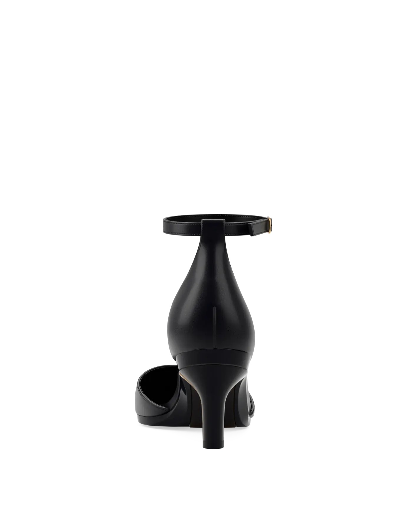 Margot D'Orsay - Coal Black Leather 3 Stiletto