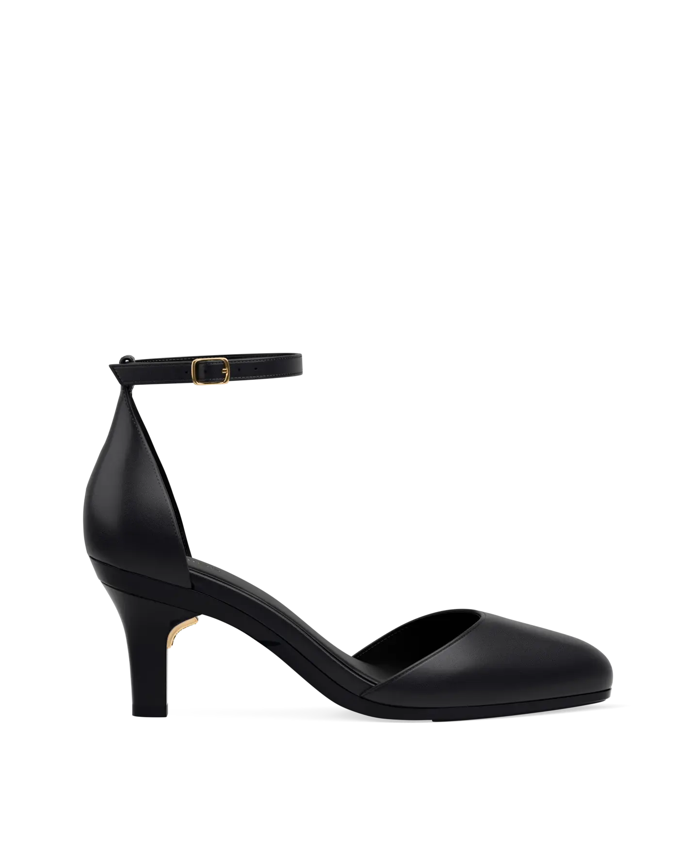 Margot D'Orsay - Coal Black Leather 3 Stiletto