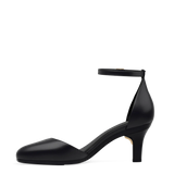 Margot D'Orsay - Coal Black Leather 3 Stiletto