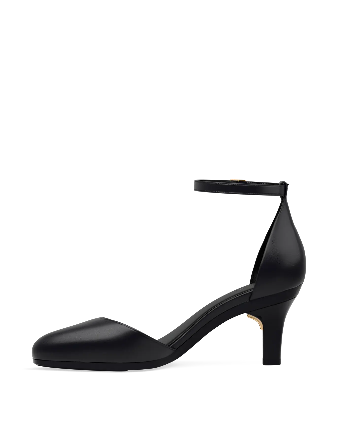 Margot D'Orsay - Coal Black Leather 3 Stiletto