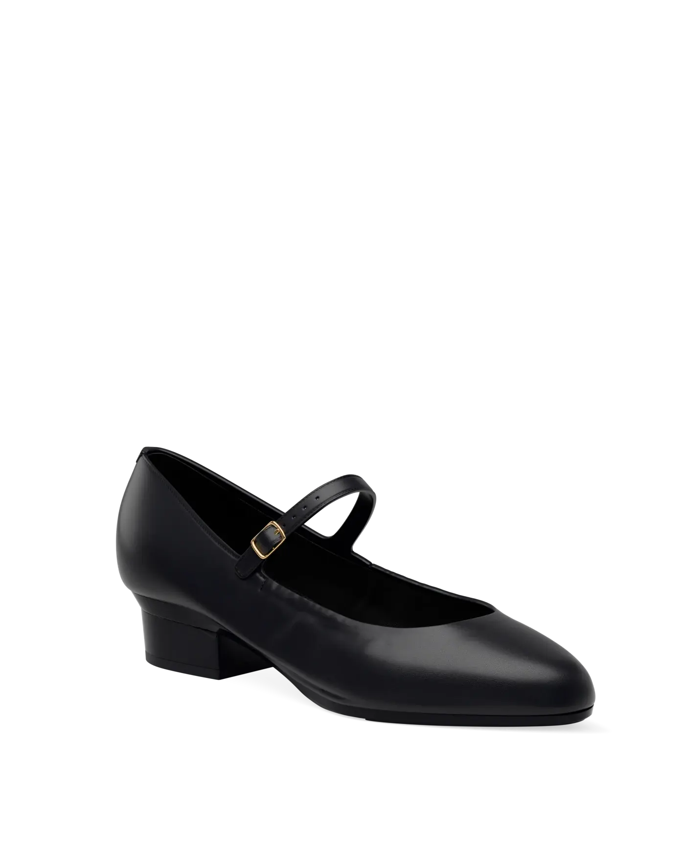 Mary Pump - Coal Black Leather