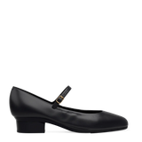 Mary Pump - Coal Black Leather