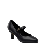 Mary Pump - Coal Black Leather 3 Stiletto