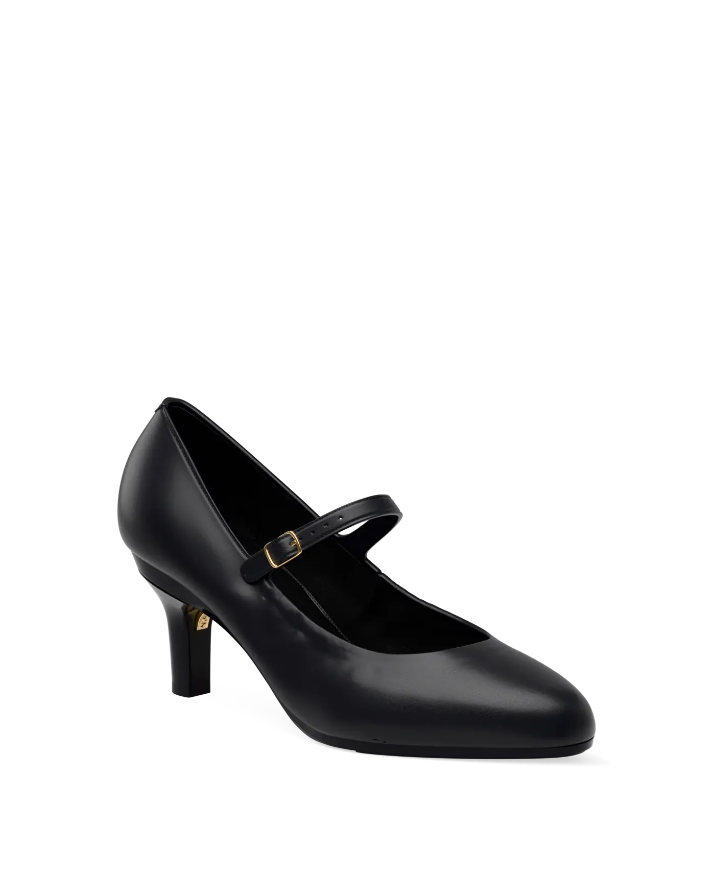 Mary Pump - Coal Black Leather 3 Stiletto