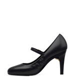 Mary Pump - Coal Black Leather 4 Stiletto