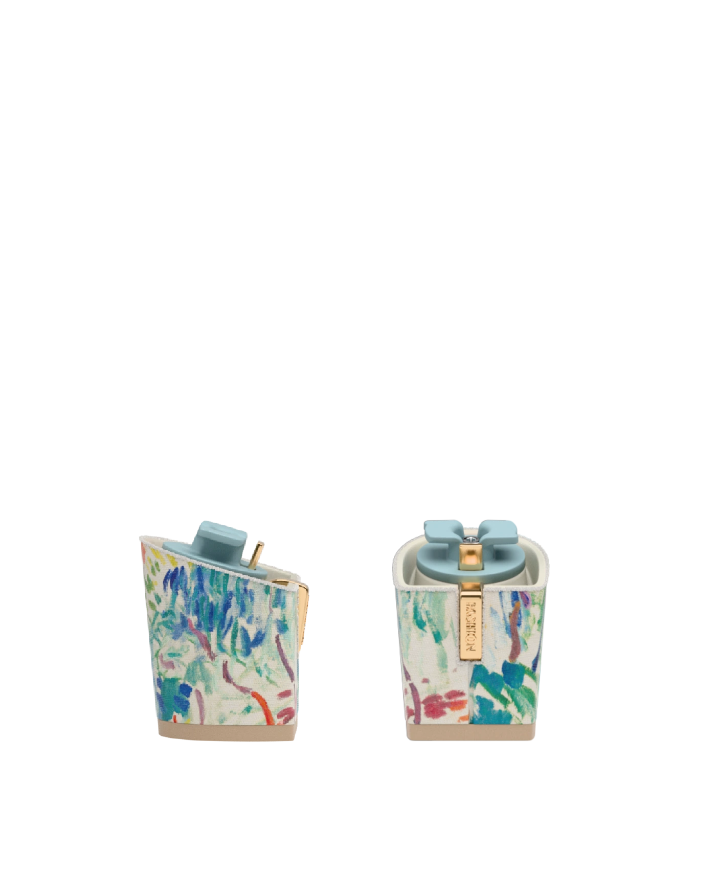 Block Heel Kit 3 Matisse Print, 3-inch interchangeable block heel, side view. Pashion convertible heels go from heel to flat and are customizable with interchangeable heel kits.