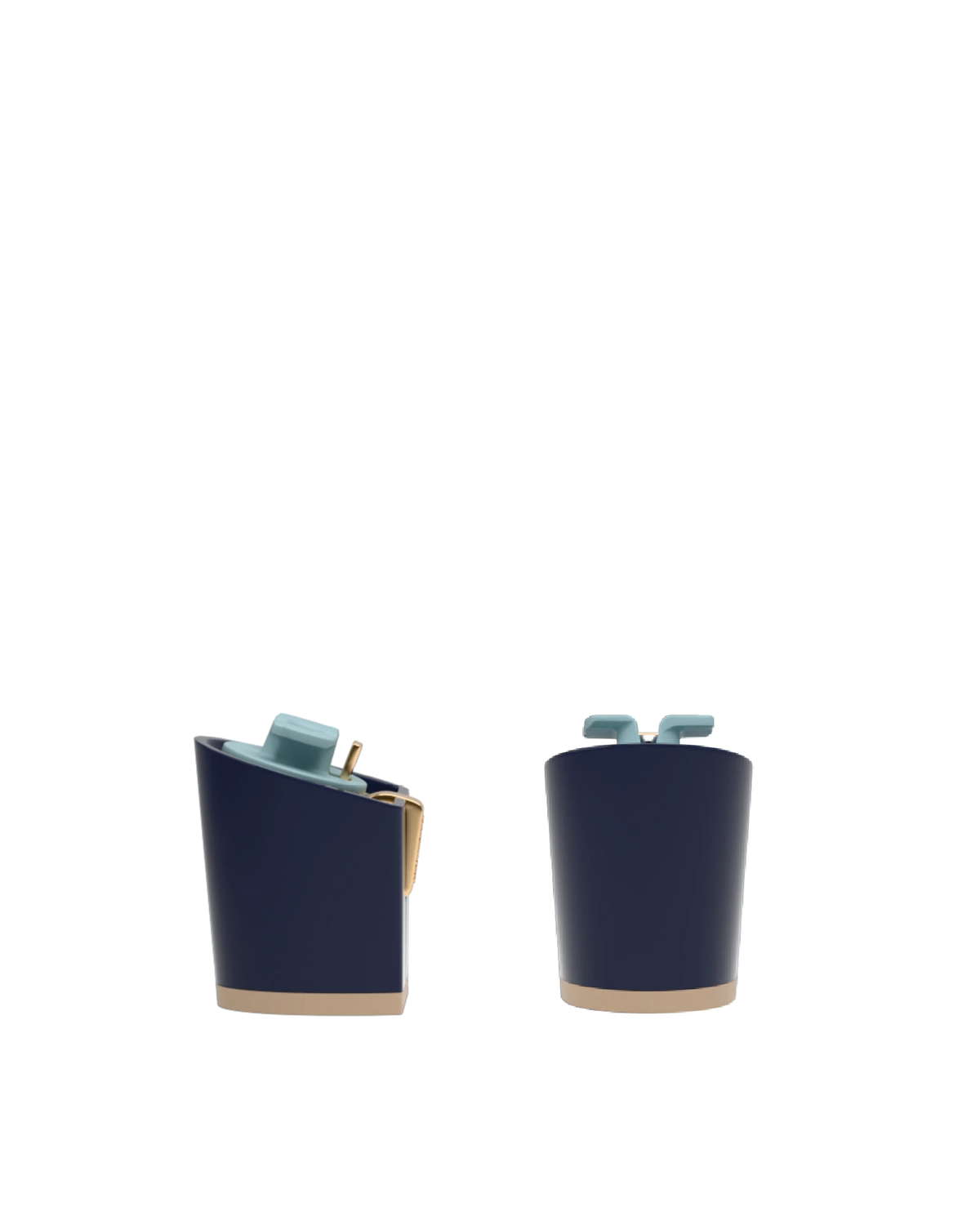 Block Heel Kit 3 Midnight, back view. Pashion convertible heels go from heel to flat and are customizable with interchangeable heel kits.