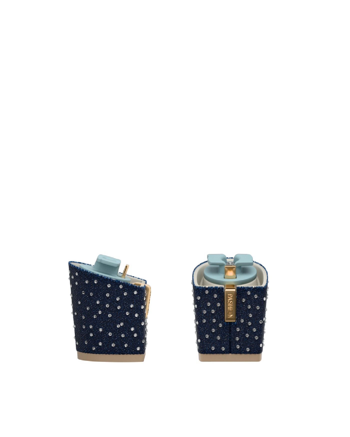 Block Heel Kit 3 Starry Midnight Denim, 3-inch interchangeable block heel. Pashion convertible heels go from heel to flat and are customizable with interchangeable heel kits.