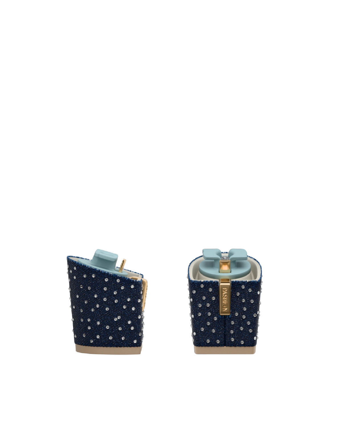 Block Heel Kit 3 Starry Midnight Denim, 3-inch interchangeable block heel. Pashion convertible heels go from heel to flat and are customizable with interchangeable heel kits.