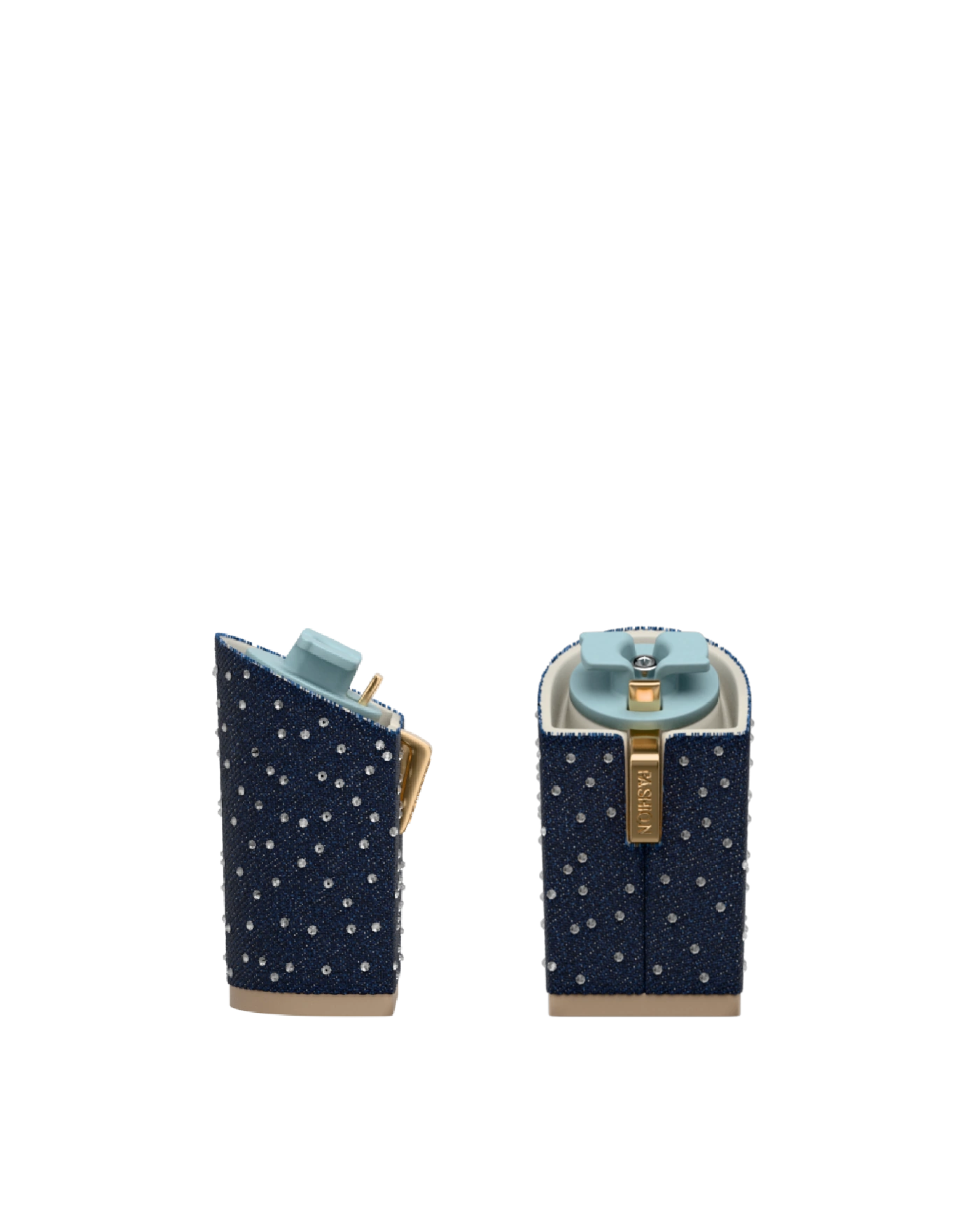 Block Heel Kit 4 Starry Midnight Denim, 4-inch interchangeable block heel. Pashion convertible heels go from heel to flat and are customizable with interchangeable heel kits.