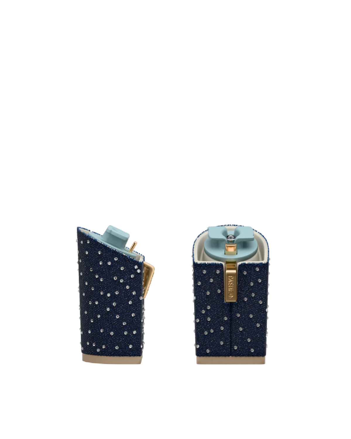 Block Heel Kit 4 Starry Midnight Denim, 4-inch interchangeable block heel. Pashion convertible heels go from heel to flat and are customizable with interchangeable heel kits.