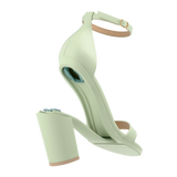 Stelo - Mint, detail view. Pashion convertible heels go from heel to flat and are customizable with interchangeable heel kits.