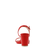 Miranda Sandal - Cherry Red Leather 3 Block