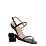Miranda Sandal - Coal Black Leather 3 Block