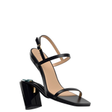 Miranda Sandal - Coal Black Leather 4 Block