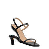 Miranda Sandal - Coal Black Leather 3 Stiletto
