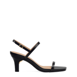 Miranda Sandal - Coal Black Leather 3 Stiletto
