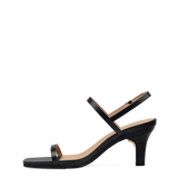 Miranda Sandal - Coal Black Leather 3 Stiletto