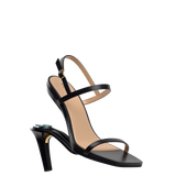 Miranda Sandal - Coal Black Leather 4 Stiletto