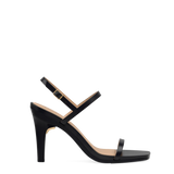 Miranda Sandal - Coal Black Leather 4 Stiletto