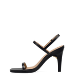 Miranda Sandal - Coal Black Leather 4 Stiletto