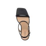 Miranda Sandal - Coal Black Leather 3 Stiletto