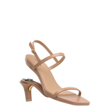 Miranda Sandal - Latte Leather 3 Stiletto