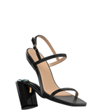 Miranda Sandal - Coal Black Rhinestone 4 Block