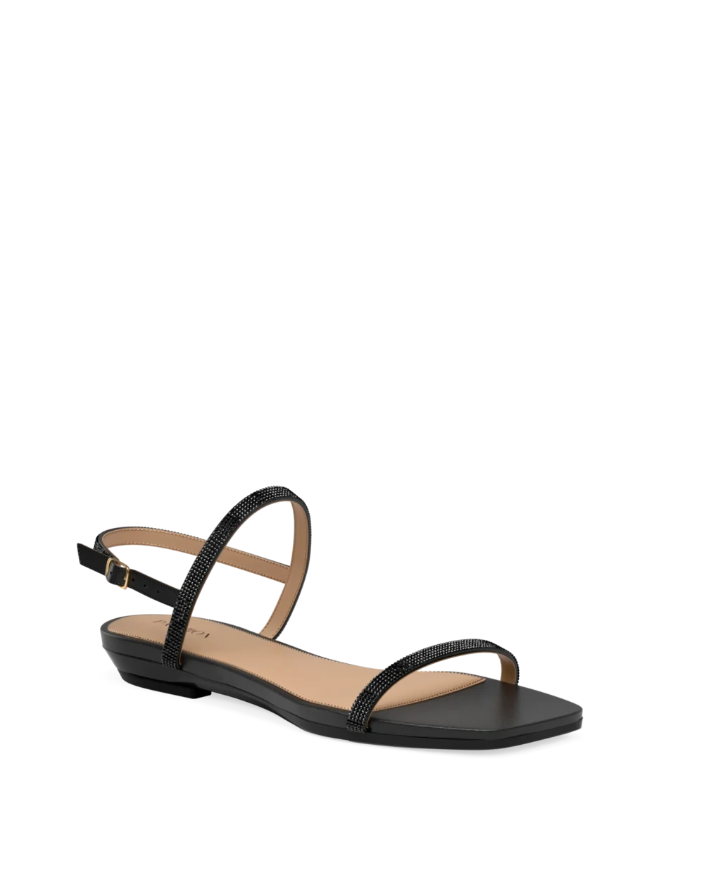 Miranda Sandal - Coal Black Rhinestone 4 Block