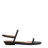 Miranda Sandal - Coal Black Rhinestone Flat