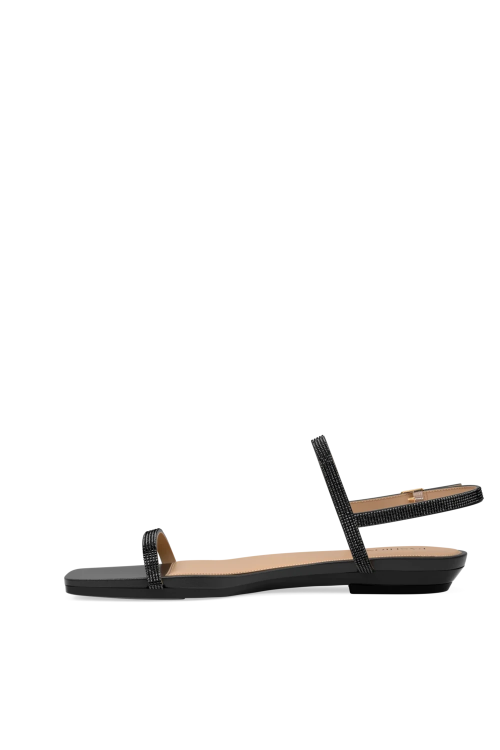 The Miranda - Coal Rhinestone Flat