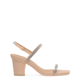 Miranda Sandal - Sand Rhinestone 3 Block