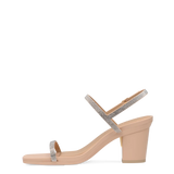 Miranda Sandal - Sand Rhinestone 3 Block