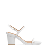 Miranda Sandal - White Leather 3 Block