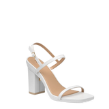 Miranda Sandal - White Leather 4 Block