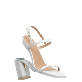 Miranda Sandal - White Leather 4 Block