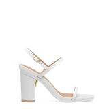 Miranda Sandal - White Leather 4 Block