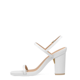 Miranda Sandal - White Leather 4 Block