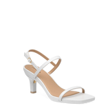 Miranda Sandal - White Leather 3 Stiletto