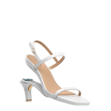 Miranda Sandal - White Leather 3 Stiletto