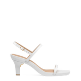 Miranda Sandal - White Leather 3 Stiletto