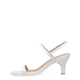 Miranda Sandal - White Leather 3 Stiletto