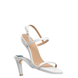 Miranda Sandal - White Leather 4 Stiletto